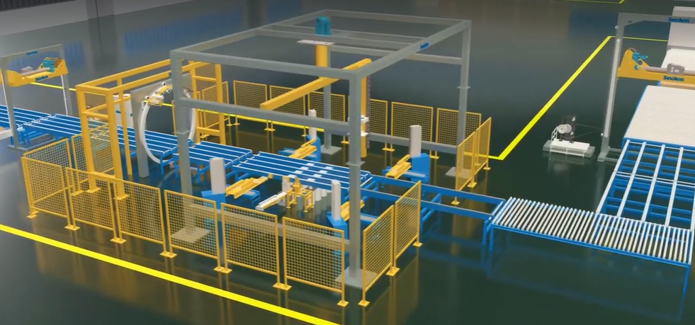建材行业全自动包装码垛系统